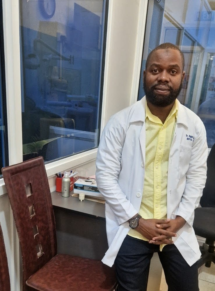 Dr. Rajab Chaka, lead dentist at Lebanon Dental Care Clinic in Mombasa